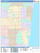 Fort Lauderdale Digital Map Color Cast Style